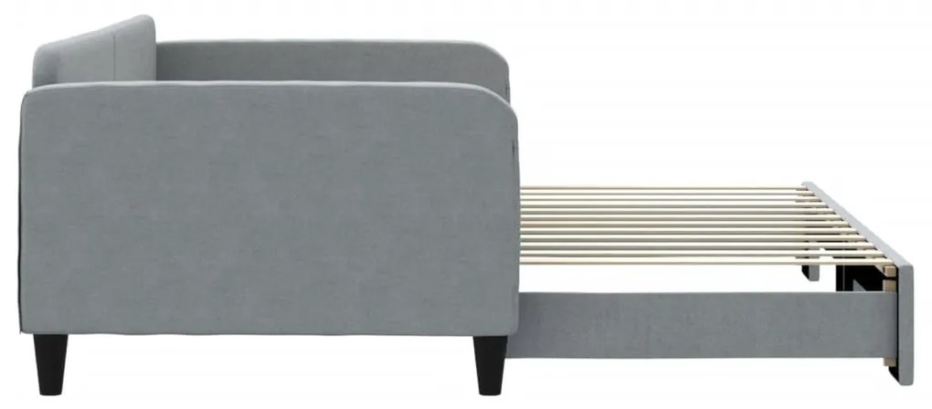 Sofá-cama com gavetão 100x200 cm tecido cinzento-claro