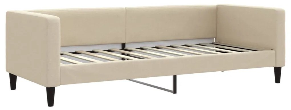 Sofá-cama c/ gavetão e colchões 80x200 cm tecido cor creme