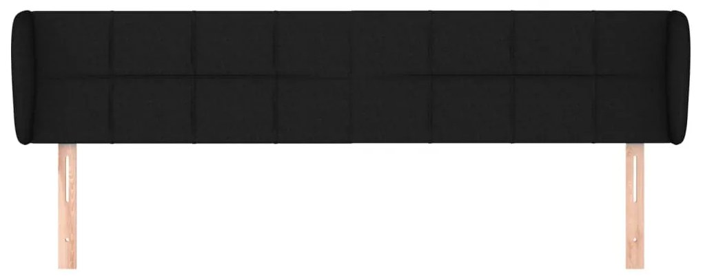 Cabeceira de cama c/ abas tecido 183x23x78/88 cm preto