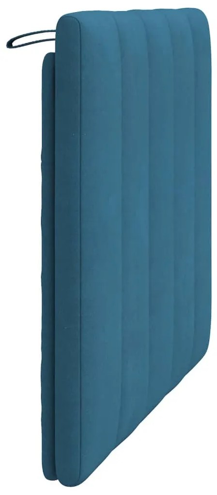 Almofadão de cabeceira 100 cm veludo azul