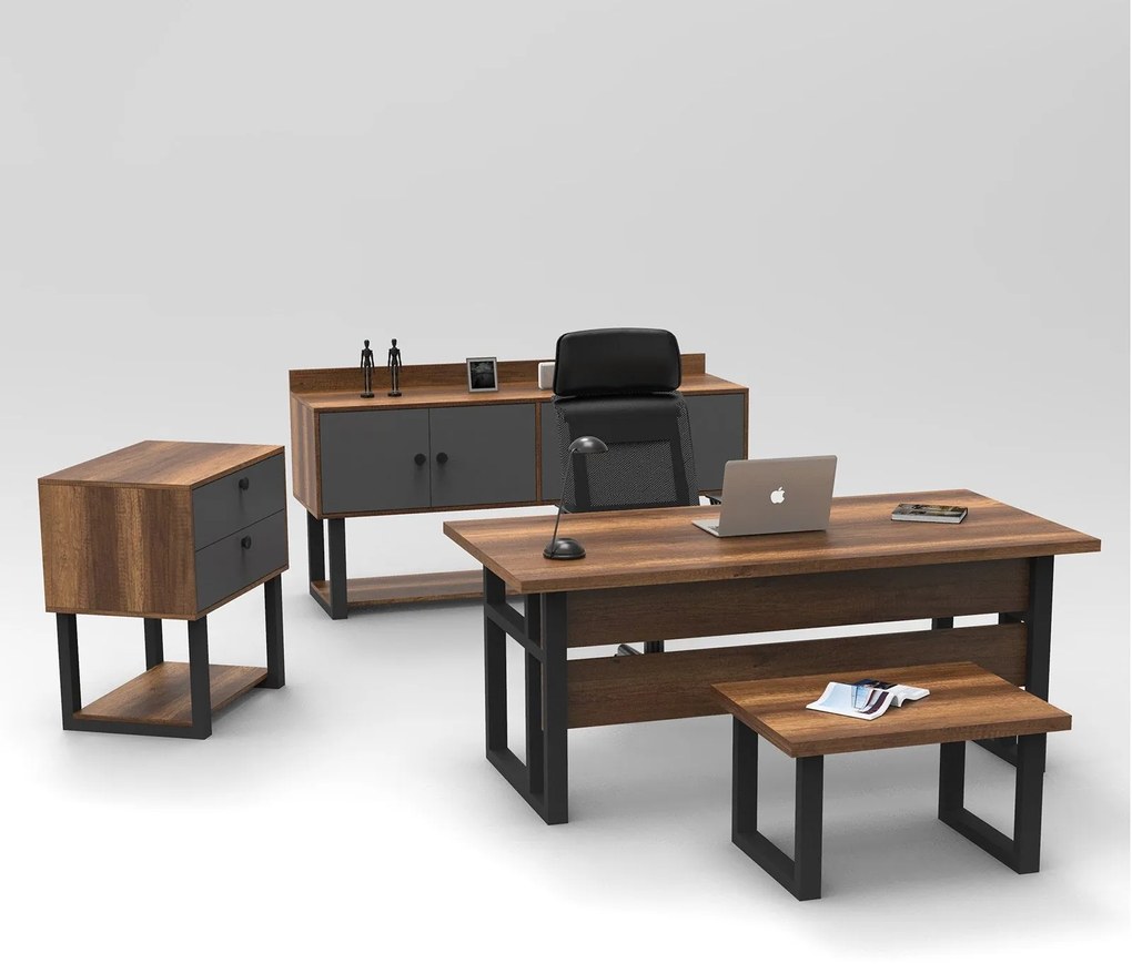 Conjunto de Mobiliário de Escritório MN09 – Baroque Anthracite – Secre