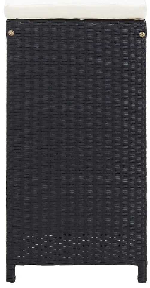 Conjunto de bar para exterior 9 pcs vime PE preto