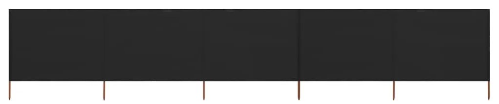 vidaXL Para-vento com 5 painéis em tecido 600x120 cm preto