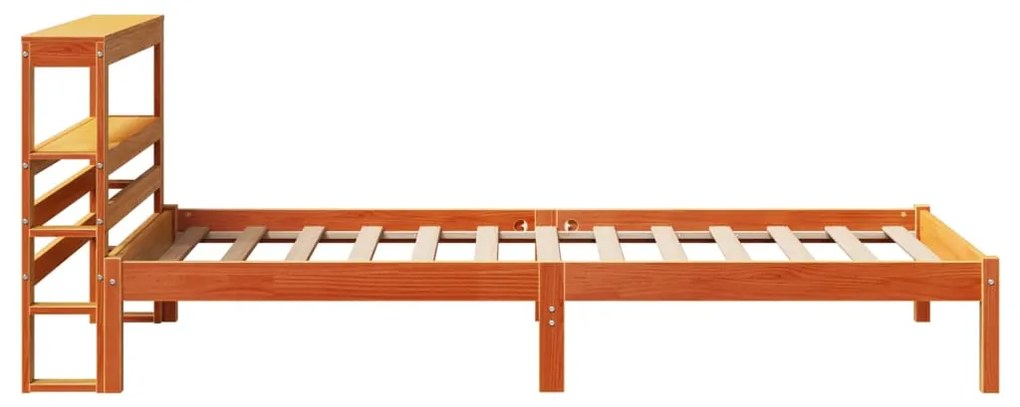 Estrutura cama c/ cabeceira 90x200 cm pinho maciço castanho-mel