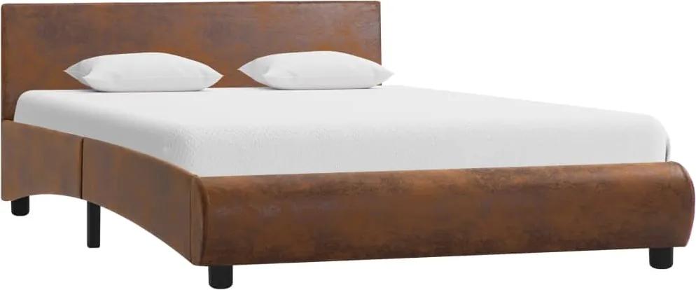 Estrutura de cama 120x200 cm couro artificial castanho