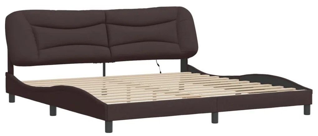 Estrutura de cama com LED sem colchão 200x200 cm tecido