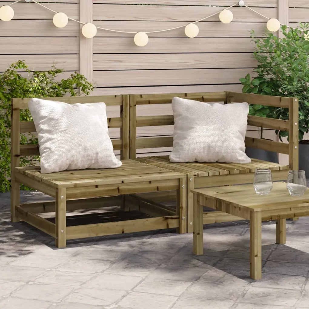 vidaXL Sofá de 2 lugares para jardim pinho maciço impregnado