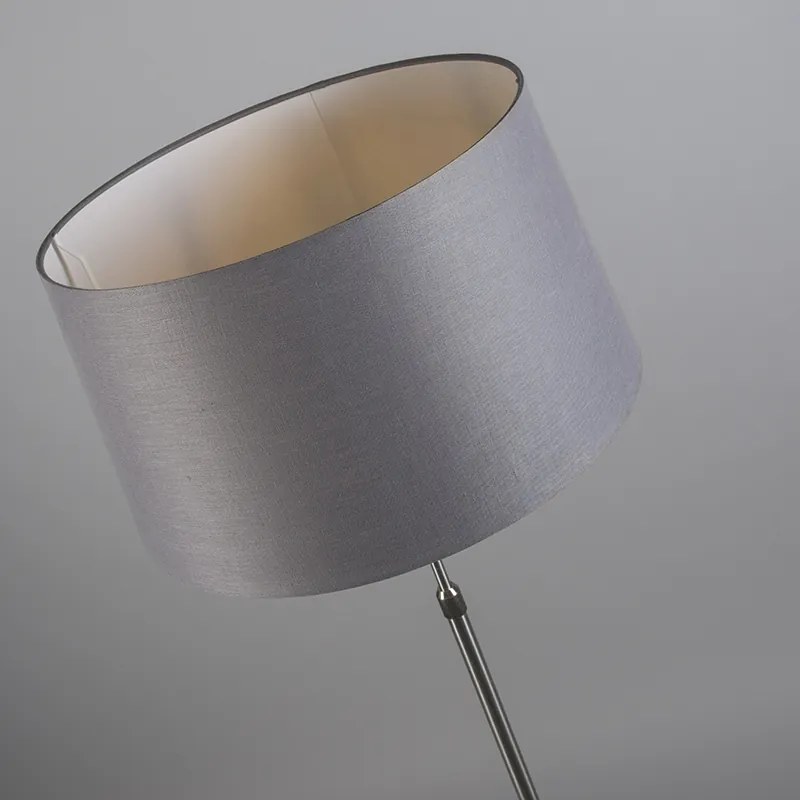 Candeeiro de pé em aço com abajur cinzento 45 cm ajustável - Parte Design,Moderno