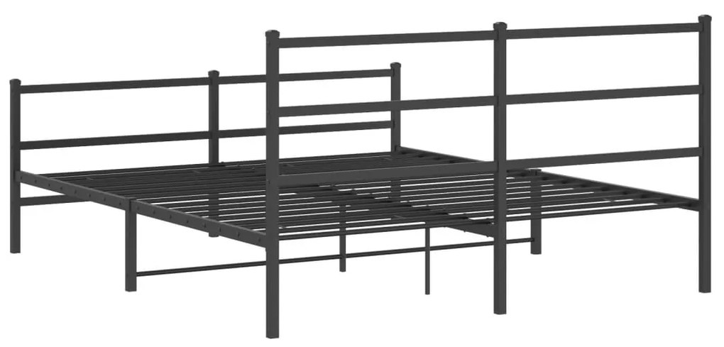 Estrutura de cama com cabeceira e pés 160x200 cm metal preto