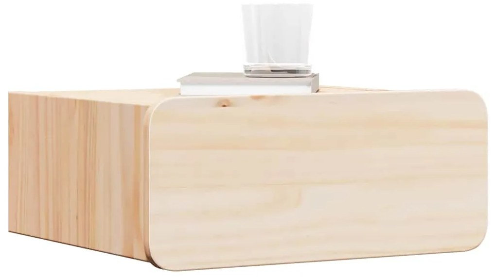 Mesa de Cabeceira Montada na Parede com gaveta 2 pcs Castanho