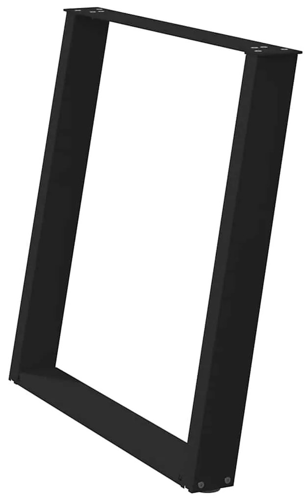 Pernas p/ mesa de jantar 2 pcs forma U 70x(72-73) cm aço preto