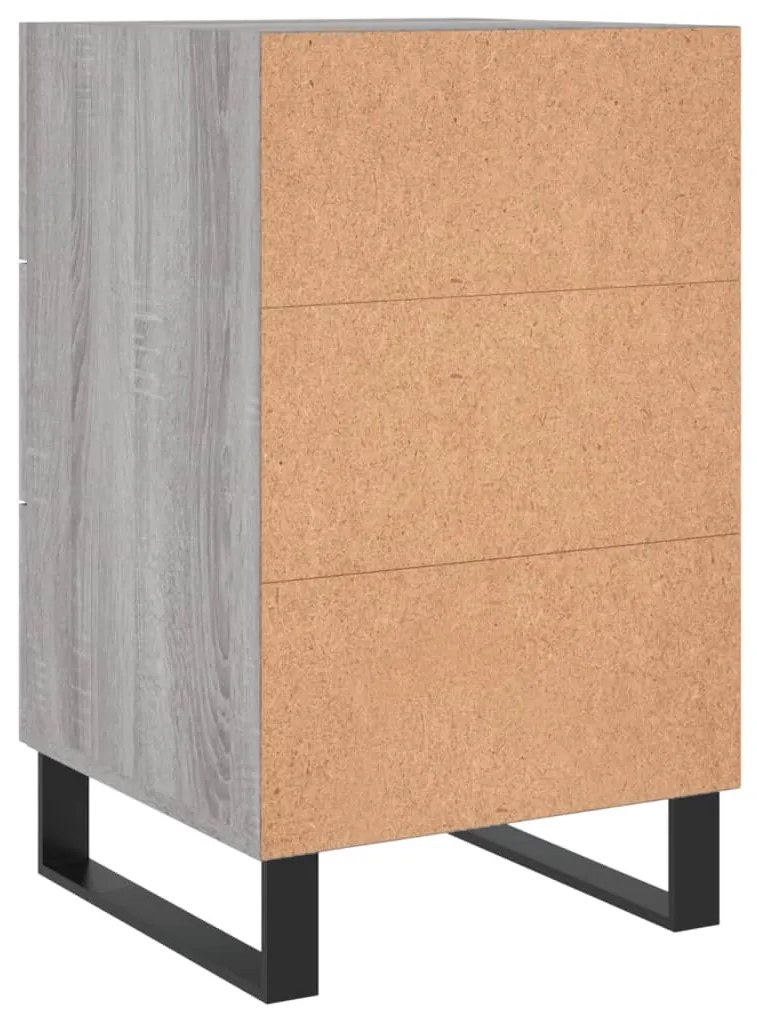 Mesa de cabeceira 40x40x66 cm derivados madeira cinzento sonoma
