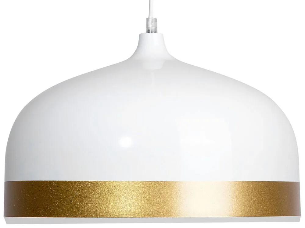 Candeeiro de teto branco e dourado PARINA Beliani