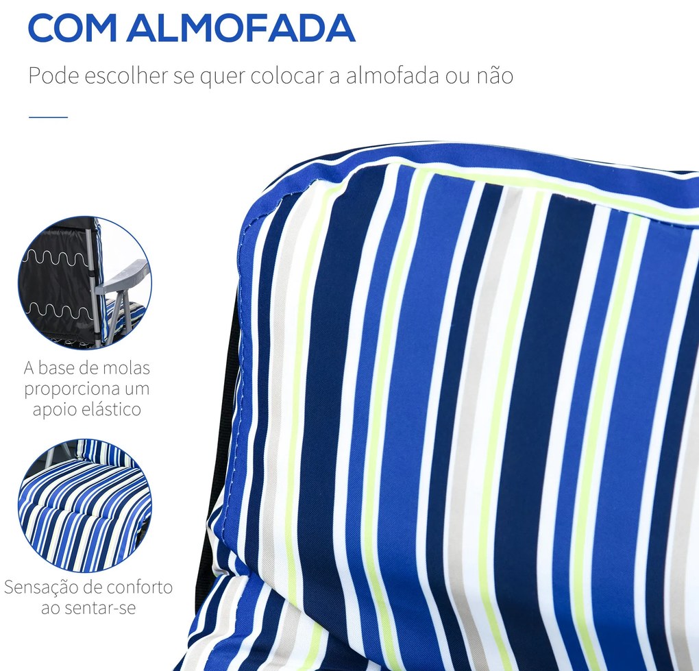 2 Espreguiçadeiras de Jardim Dobráveis Espreguiçadeiras de Aço com Alm