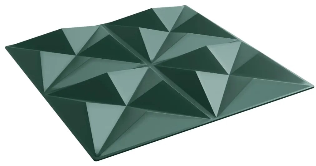 Painéis de parede 24 pcs 50x50 cm 6 m² XPS origami verde