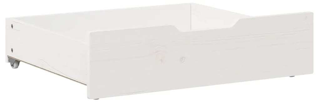 Gavetas para cama 2 pcs 75x55x16 cm pinho maciço branco