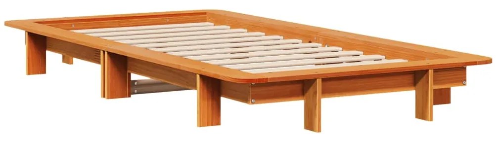 Cama sem colchão 90x190 cm madeira de pinho maciça castanho-mel