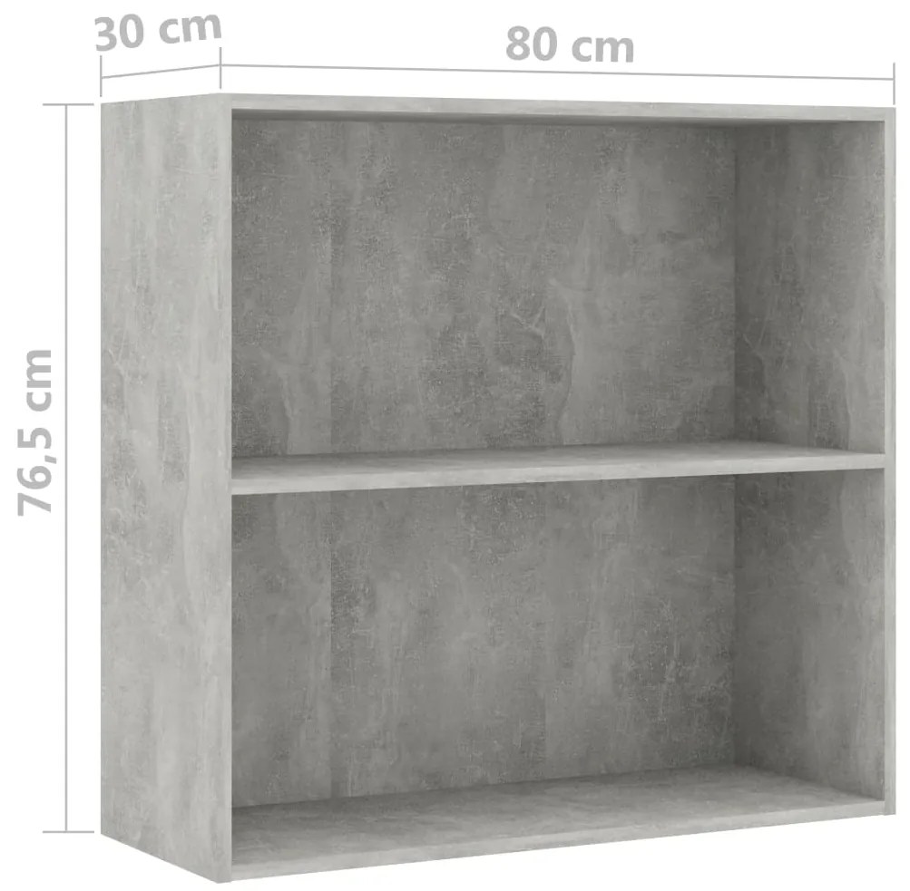 Estante 2 prateleiras 80x30x76,5cm contraplac. cinzento cimento