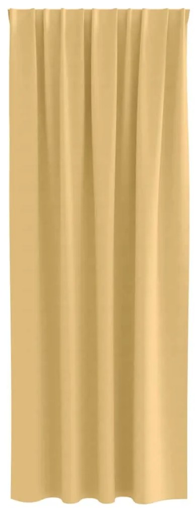 Cortinas com cortinas 2 pcs Bege 260 x 140 cm Poliéster