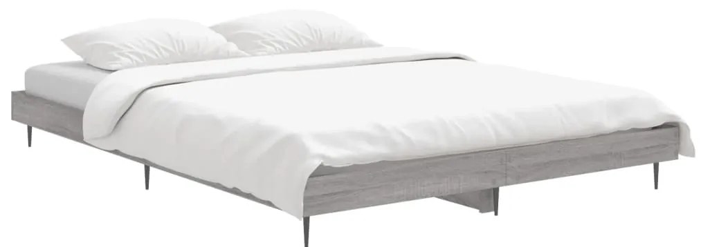 Estrutura cama 140x190 cm derivados de madeira cinzento sonoma