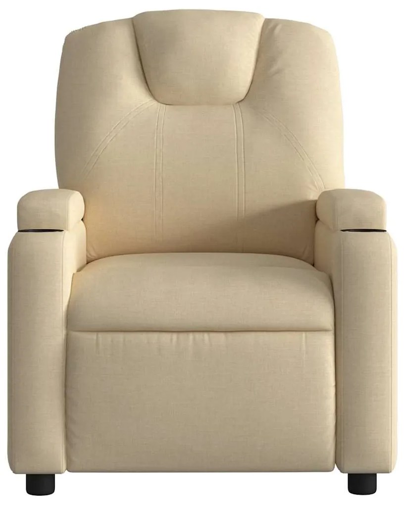 Poltrona de massagens reclinável elétrica tecido creme