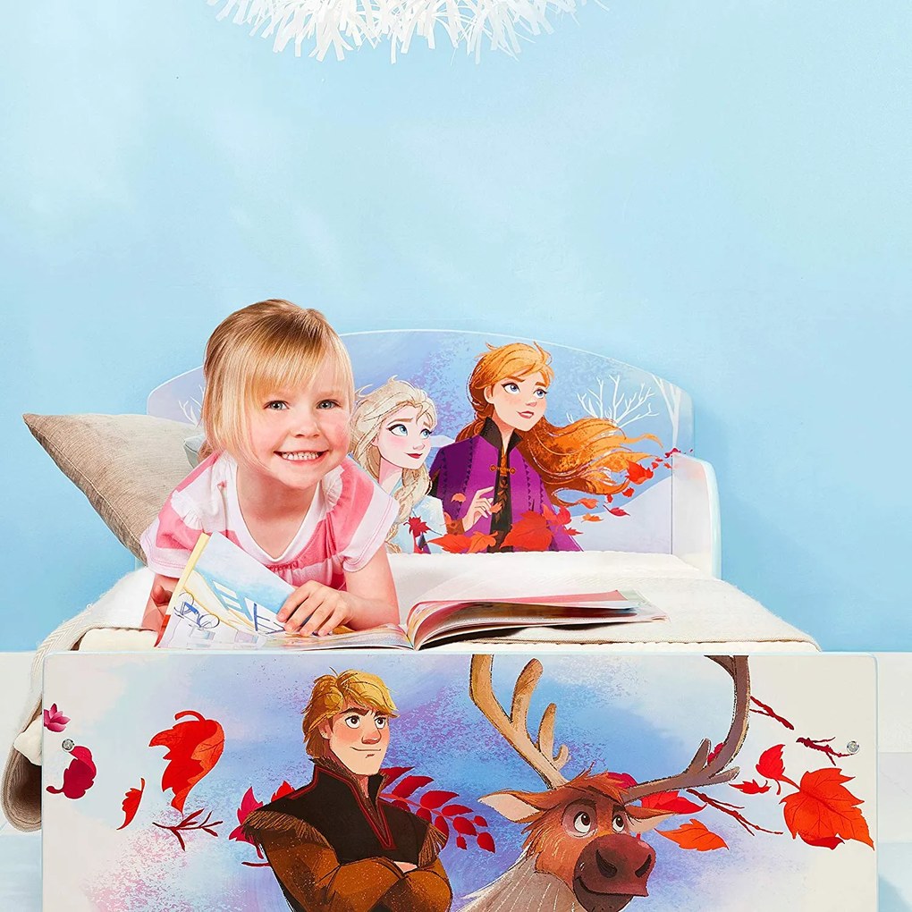 CAMA INFANTIL FROZEN 2 INCLUI COLCHÃO E ALMOFADA ROSA