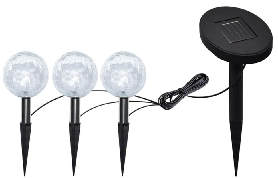 Candeeiros de jardim 6 pcs LED com estacas e painéis solares