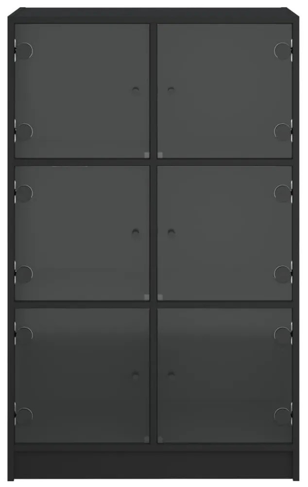 Armário alto c/ portas 68x37x109 cm derivados de madeira preto