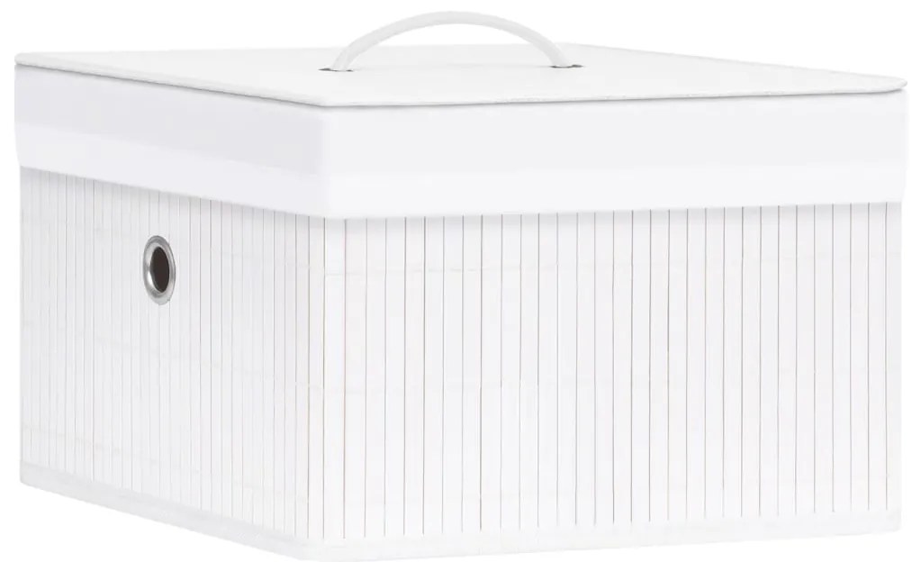 Caixas de arrumação 4 pcs bambu branco