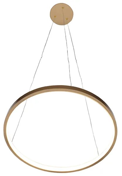 Candeeiro de suspensão moderno em anel dourado 40 cm com LED - Anella Moderno