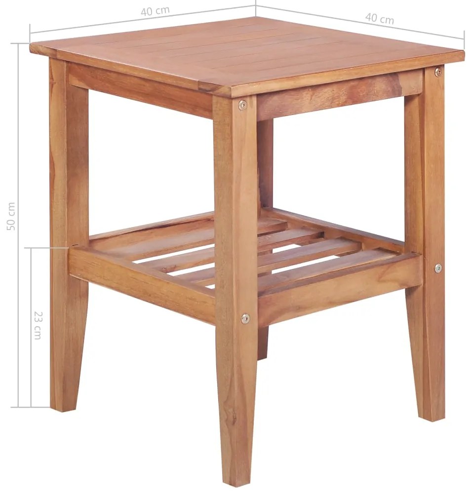 Mesa de centro quadrada 40x40x50 cm teca maciça