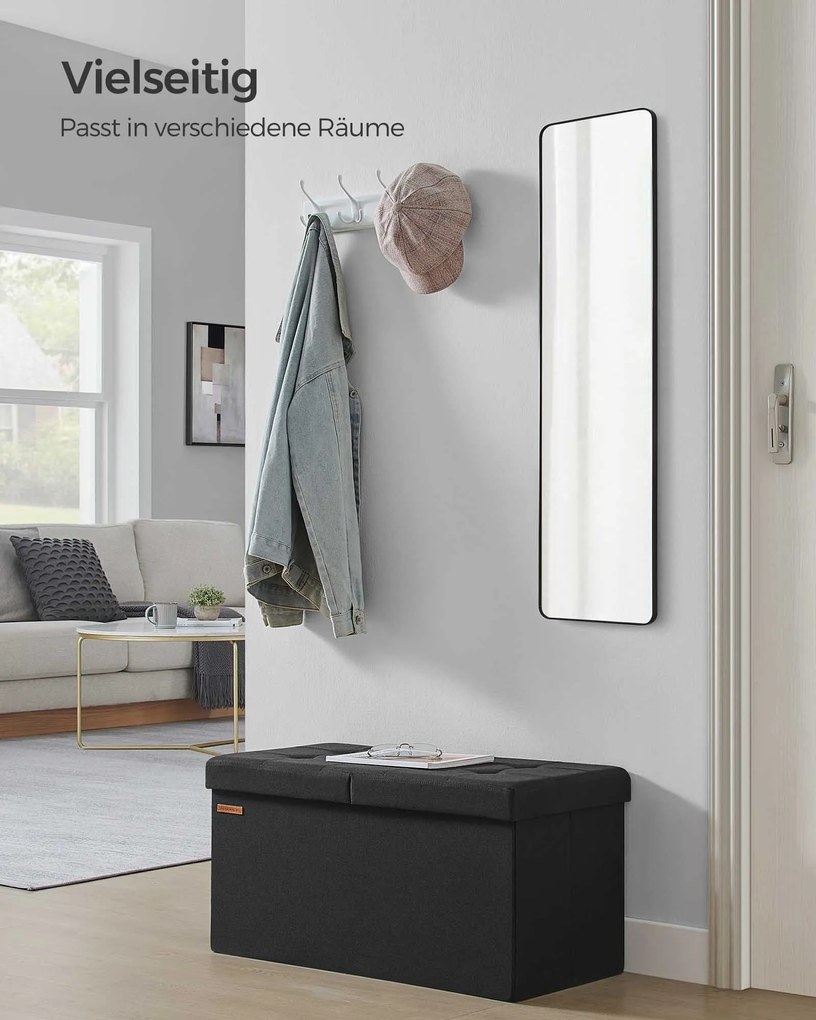 Banco com espaço de arrumação 38 x 76 x 38 cm Preto