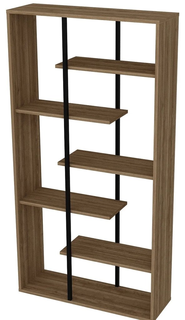 Estante Presto – Nogueira/Preto – 90x173,2x29,5 cm