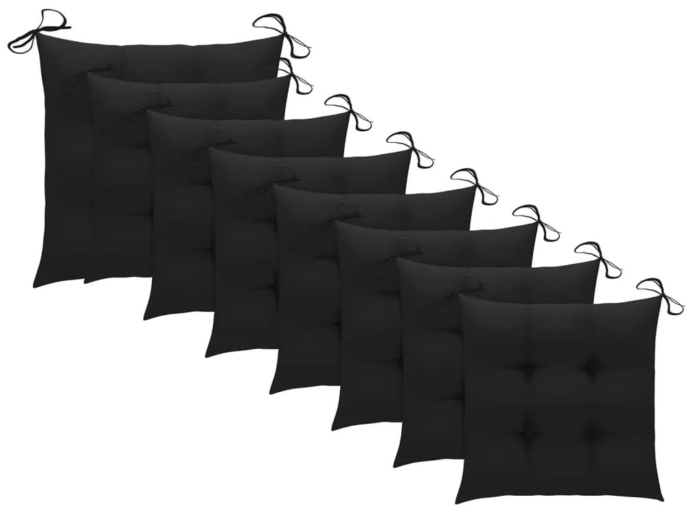 Cadeiras de jardim dobráveis 8 pcs c/ almofadões acácia maciça