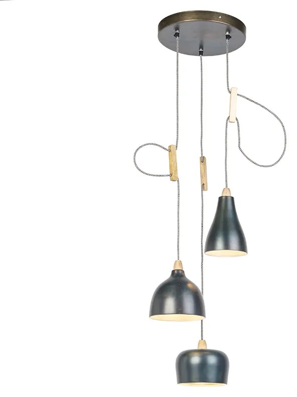 Candeeiro suspenso zinco 3-luzes - VIDYA Design