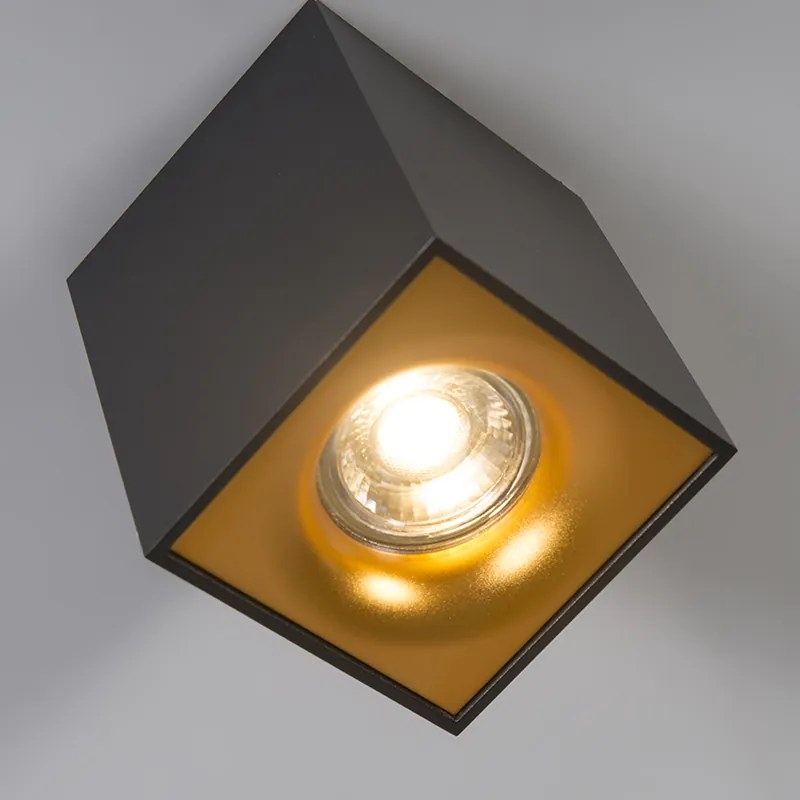 Projetores modernos pretos com dourado - Quba Delux