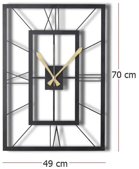 Relógio de Parede Decorativo November – Preto – 70 x 49 cm
