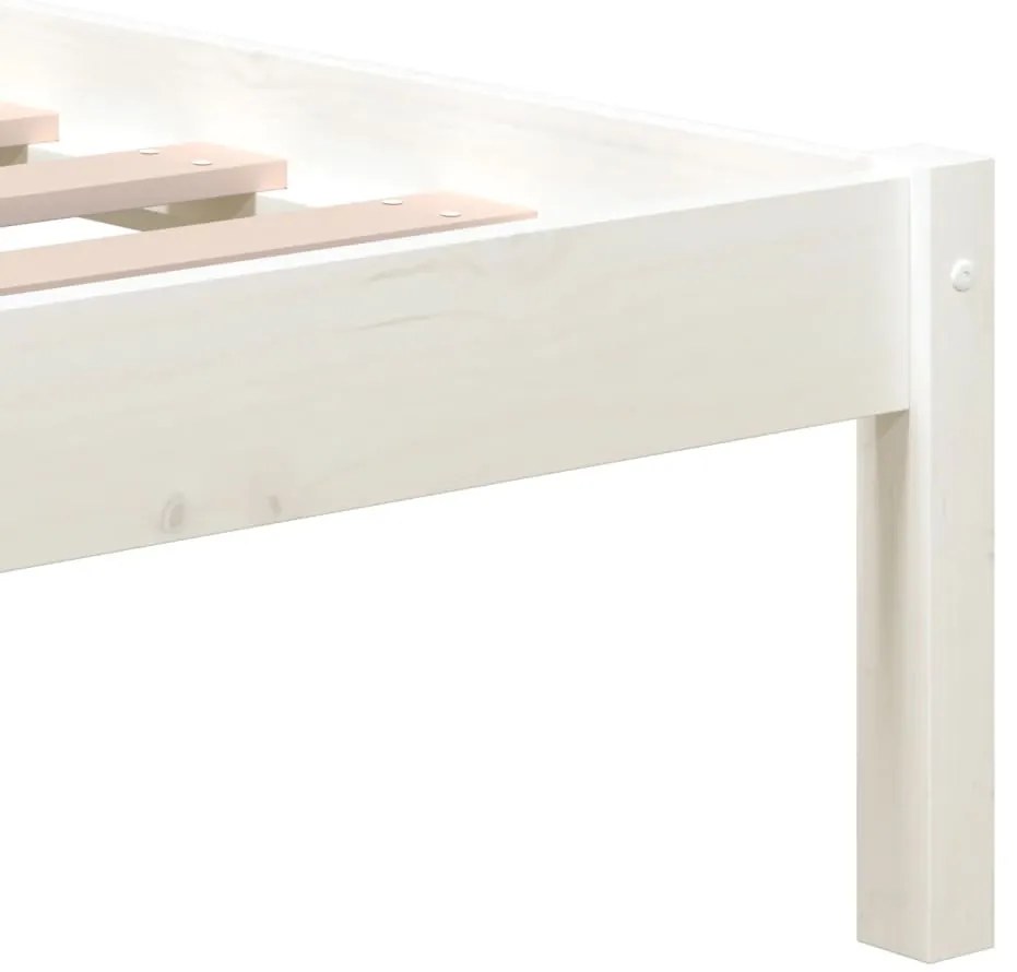 Estrutura de cama 160x200 cm madeira de pinho maciça branco