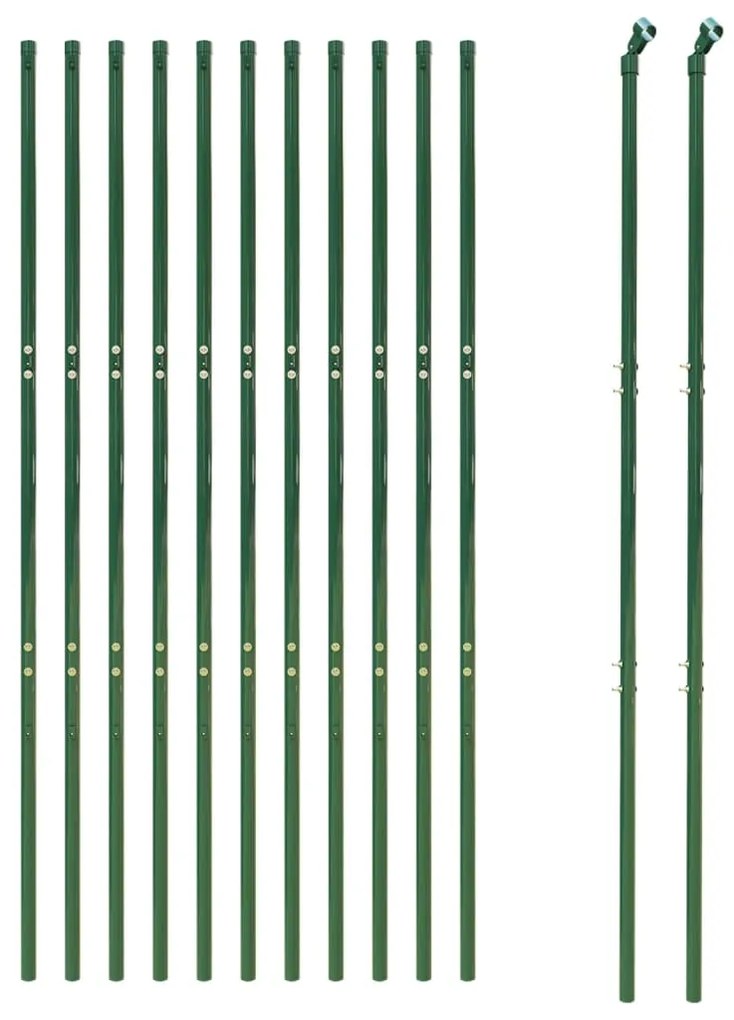 Cerca de malha de arame 1,6x25 m aço galvanizado verde