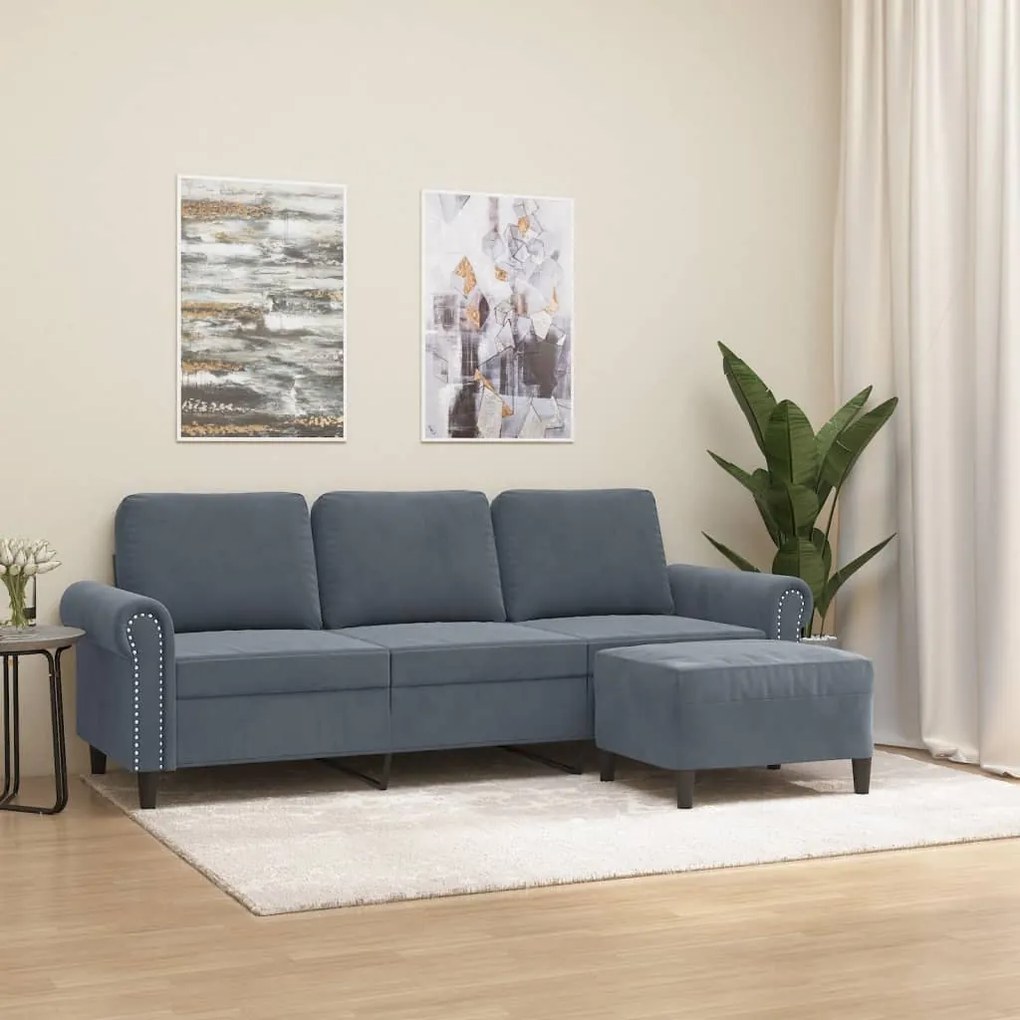 Sofá Patrízia Chaise Longue - Com Apóio de Pés - De 3 Lugares - Cor Ci