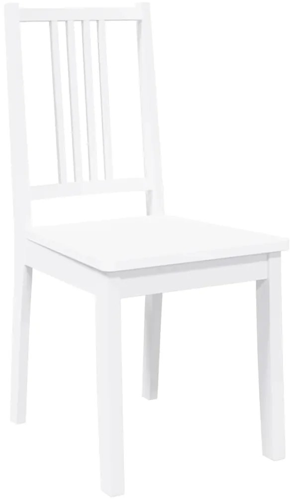 Cadeiras de jantar 2 pcs madeira de seringueira maciça branco