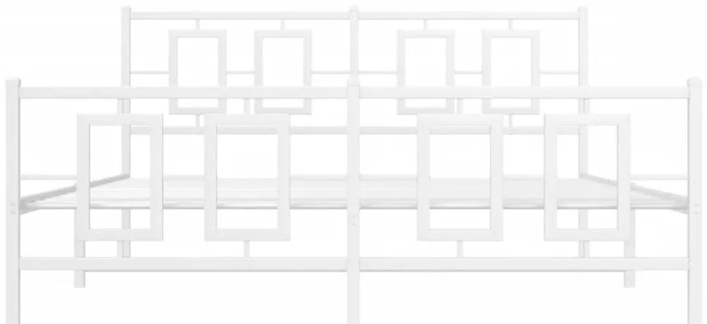 Estrutura de cama com cabeceira e pés 150x200 cm metal branco