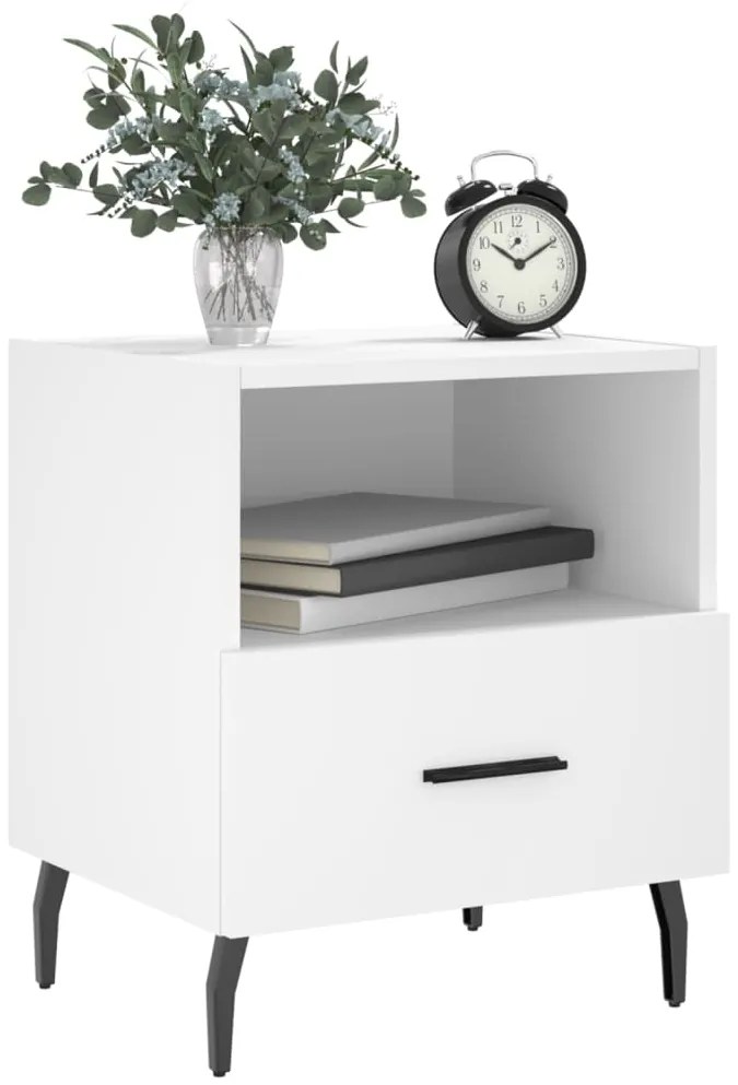 Mesas de cabeceira 2 pcs 40x35x47,5 cm deriv. de madeira branco