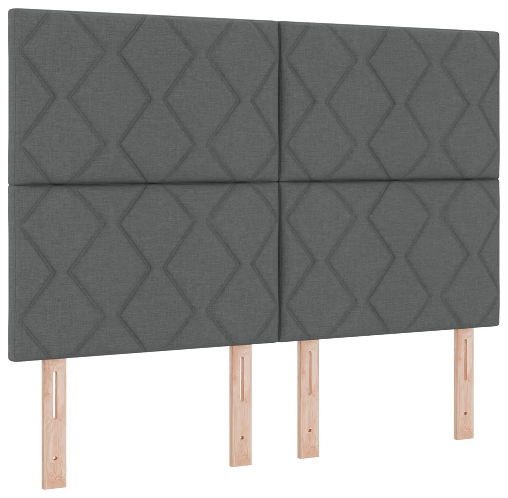 Cabeceira Design de Blocos de Diamante Cinza Escuro 140 cm Têxtil