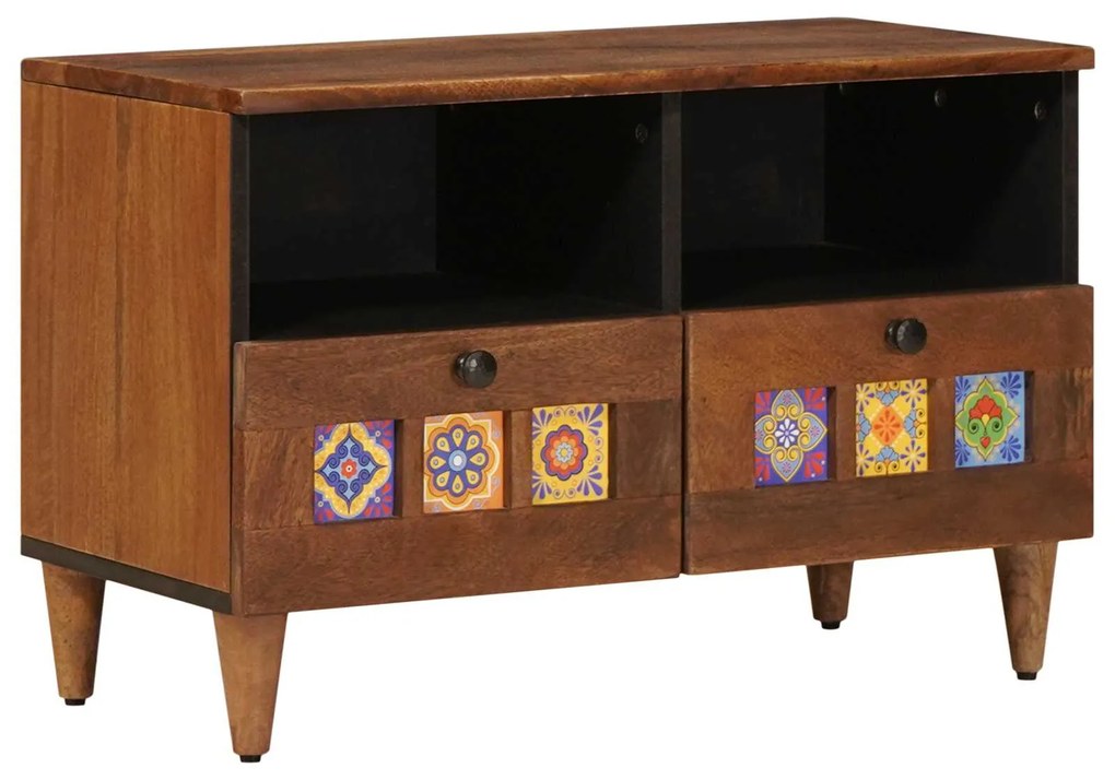 vidaXL Mesa de centro Castanho 80 x 54 x 40 cm Madeira de manga maciça