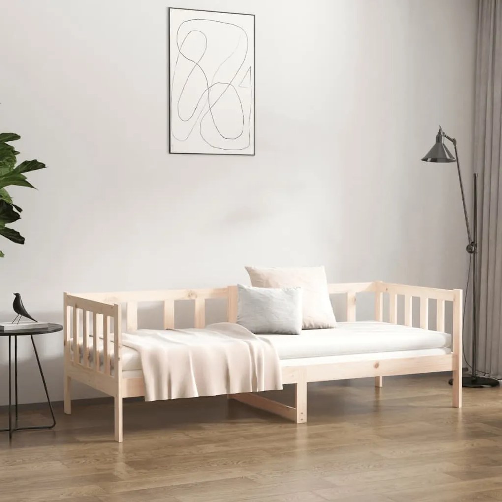 Sofá-cama sem colchão 90x190 cm madeira de pinho maciça