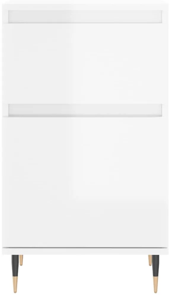 Aparadores 2 pcs 40x35x70 cm deriv. de madeira branco brilhante