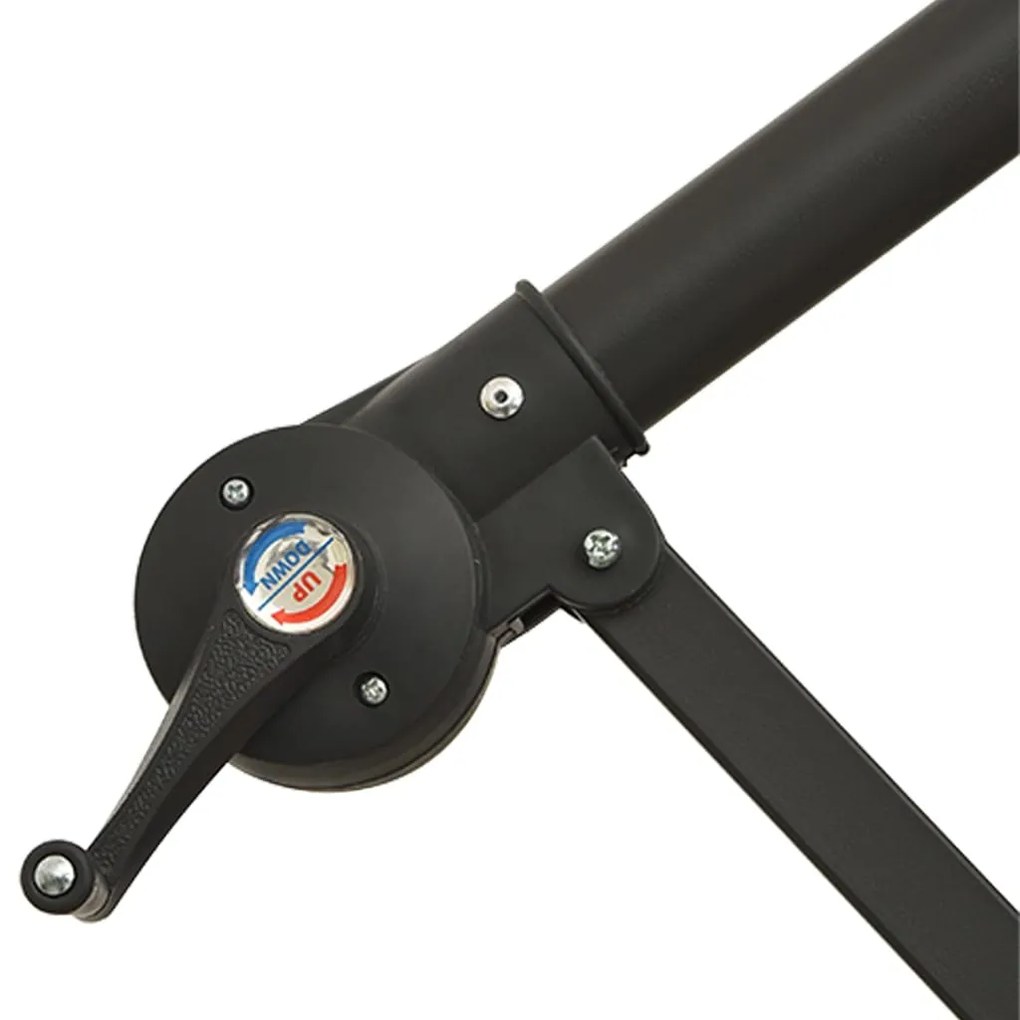 Guarda-sol cantilever c/ luzes LED/poste aço 300 cm azul-ciano