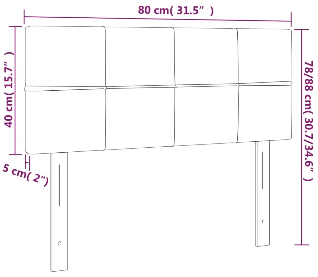 Cabeceira de cama tecido 80x5x78/88 cm creme