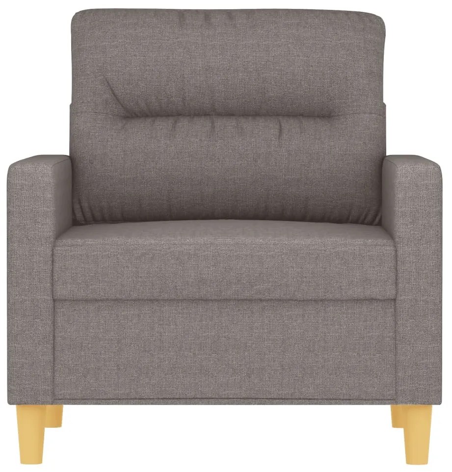 Poltrona tecido 60 cm cinzento-acastanhado